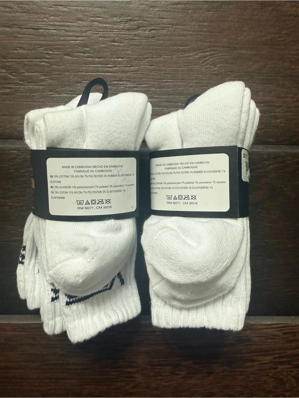 Vans White Crew Socks with Black Logo - Twin Pack
